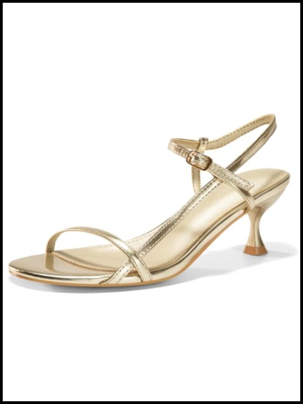 Strappy Kitten Heel Sandals Faux Leather Open Toe Ankle Strap Wedding Dress
